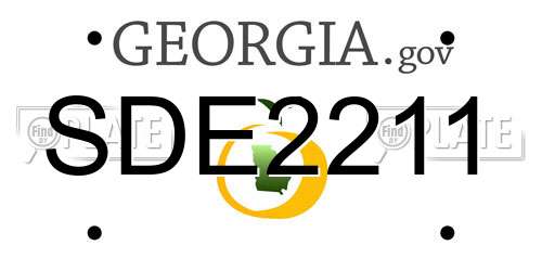 SDE2211 Georgia License Plate