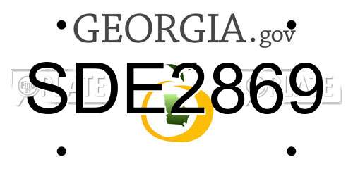 SDE2869 Georgia License Plate