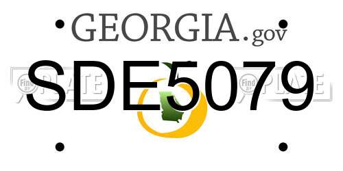 SDE5079 Georgia License Plate