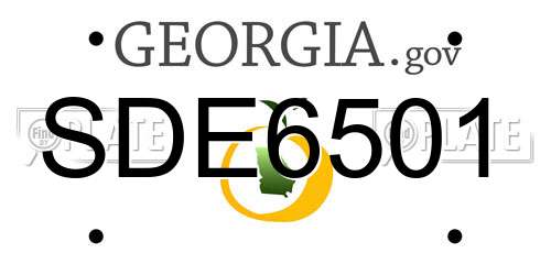 SDE6501 Georgia License Plate