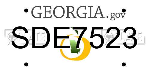SDE7523 Georgia License Plate