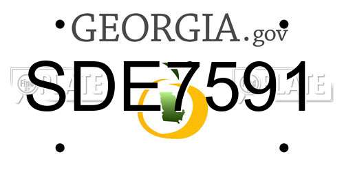SDE7591 Georgia License Plate