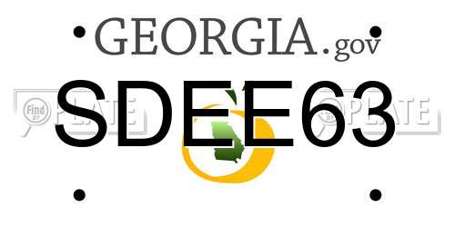 SDEE63 Georgia License Plate