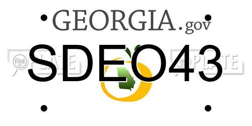 SDEO43 Georgia License Plate