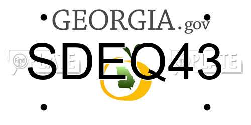 SDEQ43 Georgia License Plate