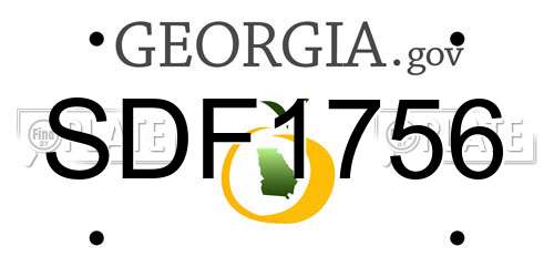 SDF1756 Georgia License Plate