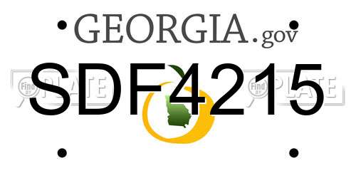 SDF4215 Georgia License Plate