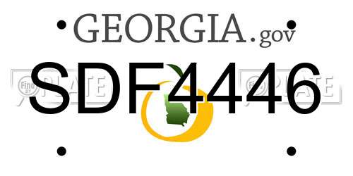 SDF4446 Georgia License Plate