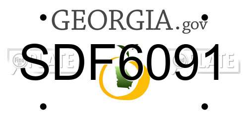 SDF6091 Georgia License Plate