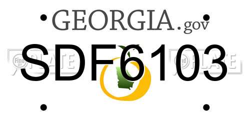 SDF6103 Georgia License Plate