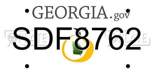 SDF8762 Georgia License Plate