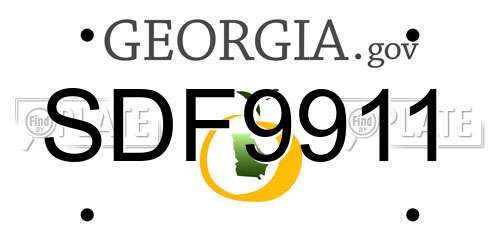 SDF9911 Georgia License Plate