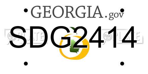 SDG2414 Georgia License Plate