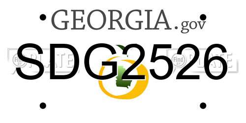 SDG2526 Georgia License Plate