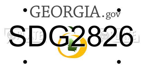 SDG2826 Georgia License Plate