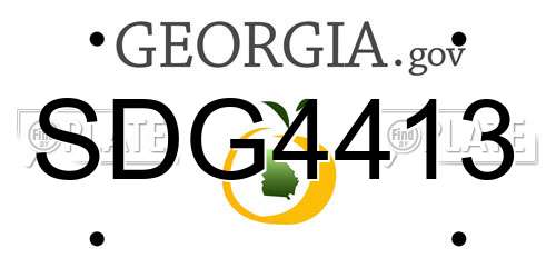 SDG4413 Georgia License Plate