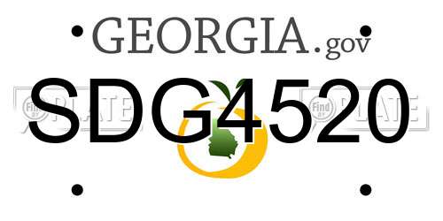 SDG4520 Georgia License Plate