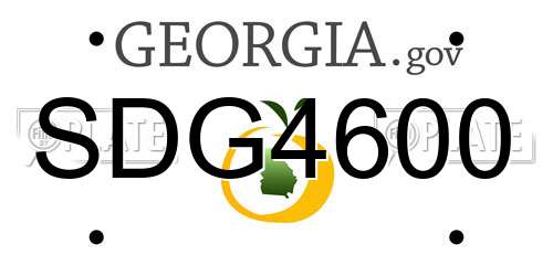 SDG4600 Georgia License Plate