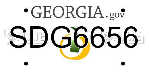 SDG6656 Georgia License Plate
