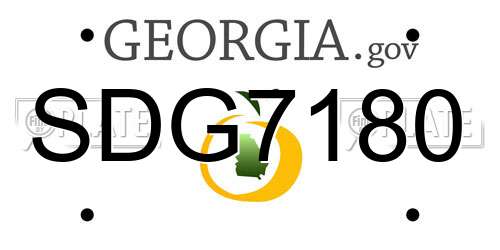 SDG7180 Georgia License Plate