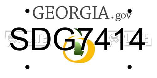SDG7414 Georgia License Plate