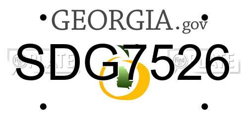 SDG7526 Georgia License Plate