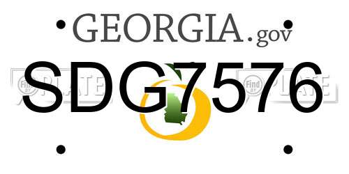 SDG7576 Georgia License Plate