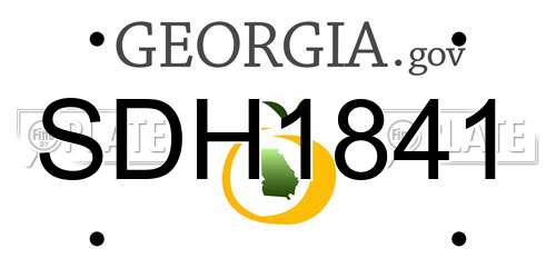 SDH1841 Georgia License Plate