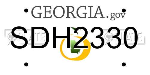 SDH2330 Georgia License Plate