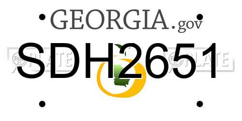 SDH2651 Georgia License Plate