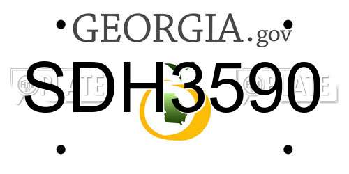 SDH3590 Georgia License Plate
