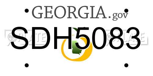 SDH5083 Georgia License Plate