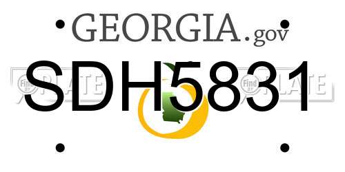 SDH5831 Georgia License Plate