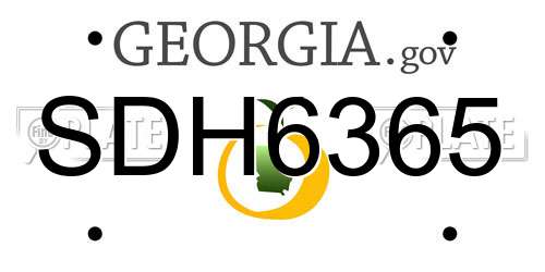 SDH6365 Georgia License Plate