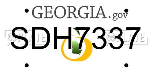 SDH7337 Georgia License Plate