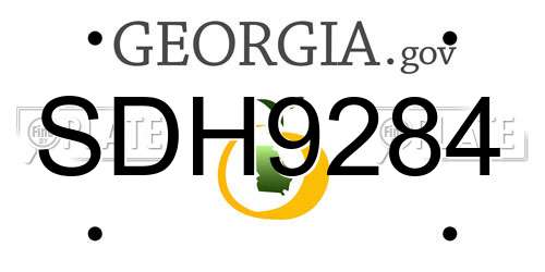 SDH9284 Georgia License Plate