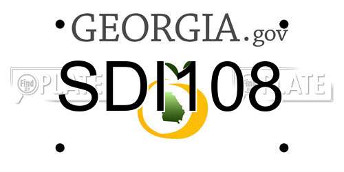 SDI108 Georgia License Plate