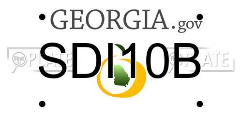 SDI10B Georgia License Plate