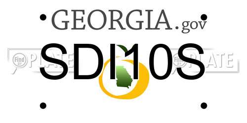 SDI10S Georgia License Plate