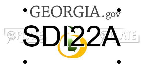 SDI22A Georgia License Plate