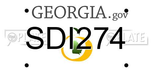 SDI274 Georgia License Plate