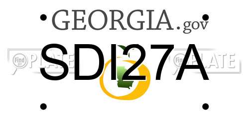 SDI27A Georgia License Plate