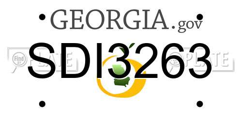 SDI3263 Georgia License Plate