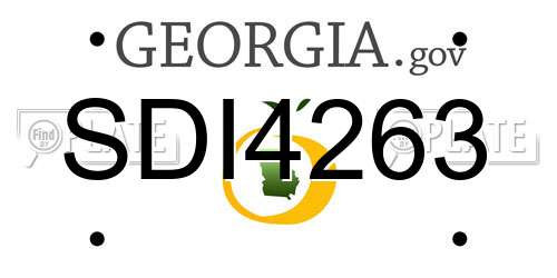 SDI4263 Georgia License Plate