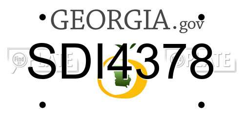 SDI4378 Georgia License Plate