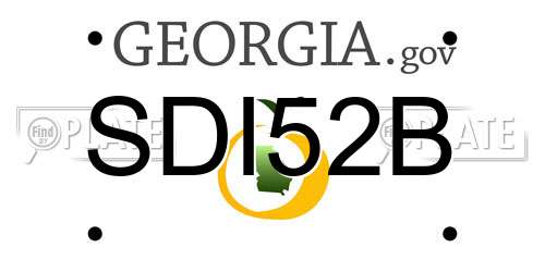 SDI52B Georgia License Plate