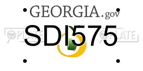 SDI575 Georgia License Plate