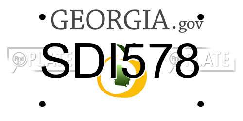 SDI578 Georgia License Plate
