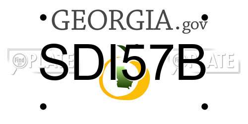 SDI57B Georgia License Plate