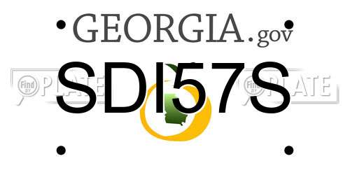 SDI57S Georgia License Plate